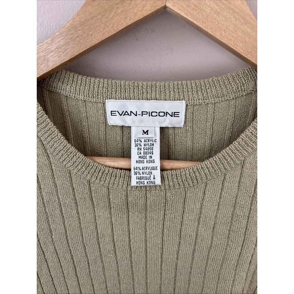 Evan Picone Women’s Medium Sage Green Short Sleeve Sweater - Picture 4 of 5